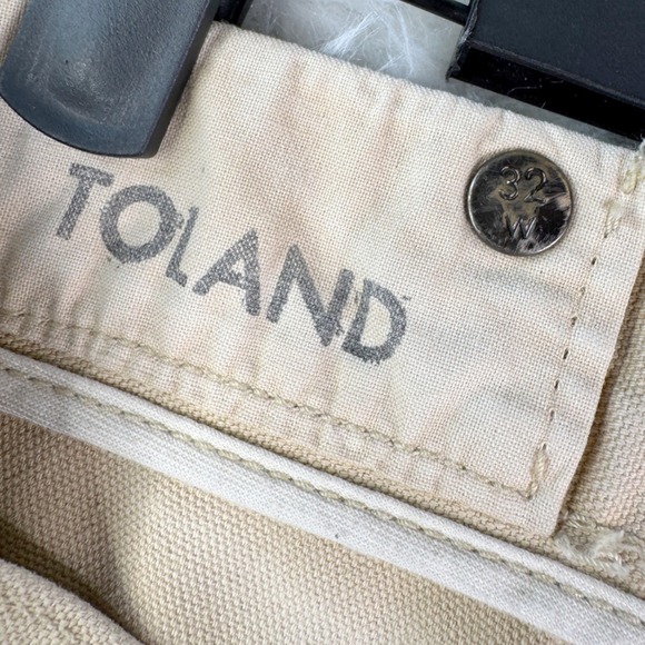 GAP 1969 Toland Canvas Khaki Tan Cotton Button Fly Straight Leg Mens 32 VTG Work - Picture 4 of 11